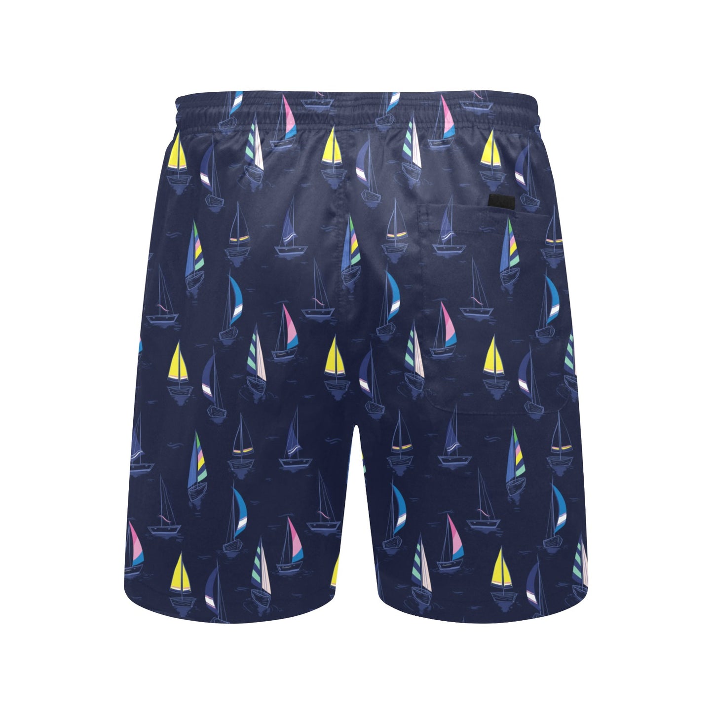 Sailboat Print Design LKS305 Men's Swim Trunks Beach Shorts