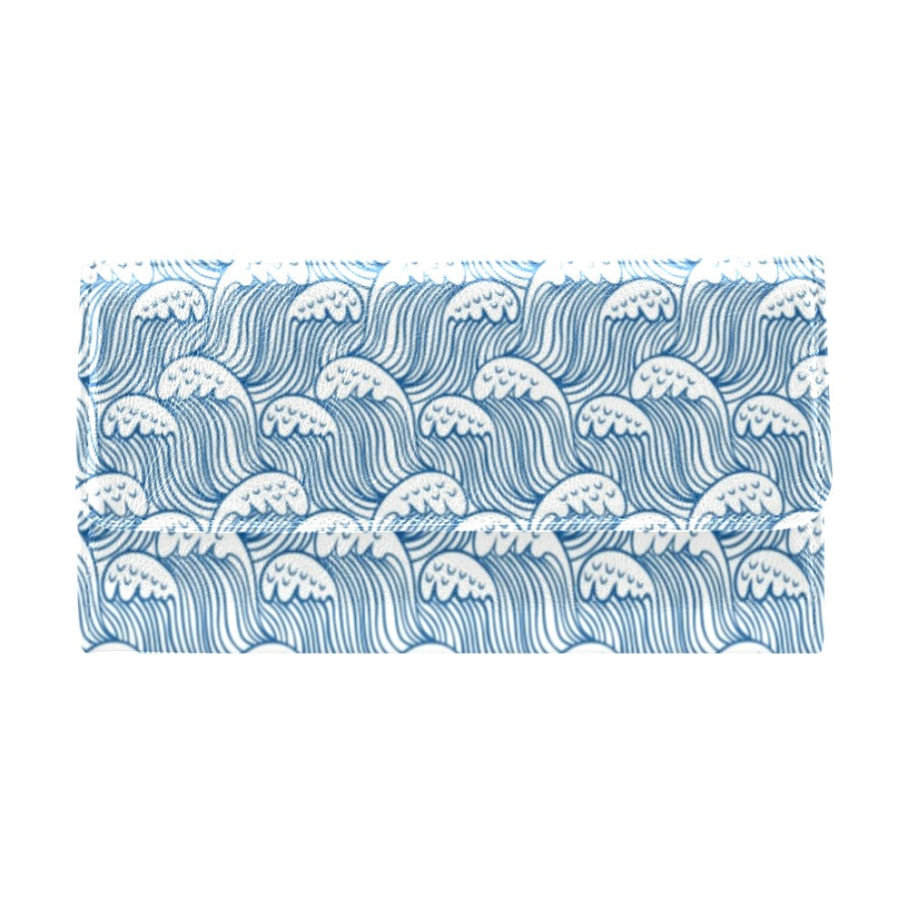 Wave Print Design LKS306 Women's Trifold Wallet