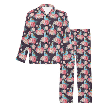 Bluebird Pattern Print Design 02 Men's Long Pajama Set