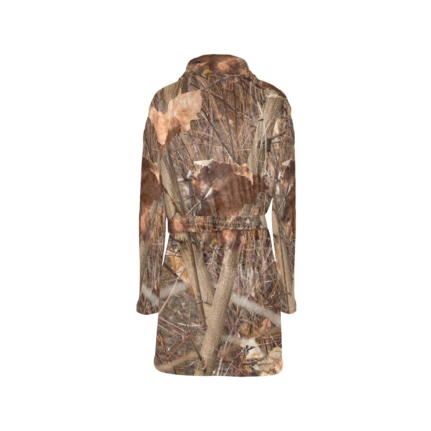 Camo Realistic Tree Forest Autumn Print Women's Fleece Robe