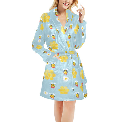 Bee Cute Print Design LKS304 Women's Fleece Robe