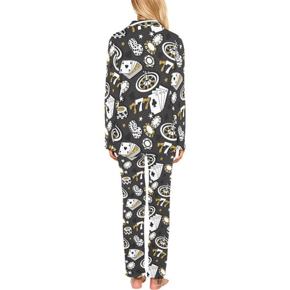Casino Pattern Print Design 05 Women's Long Pajama Set