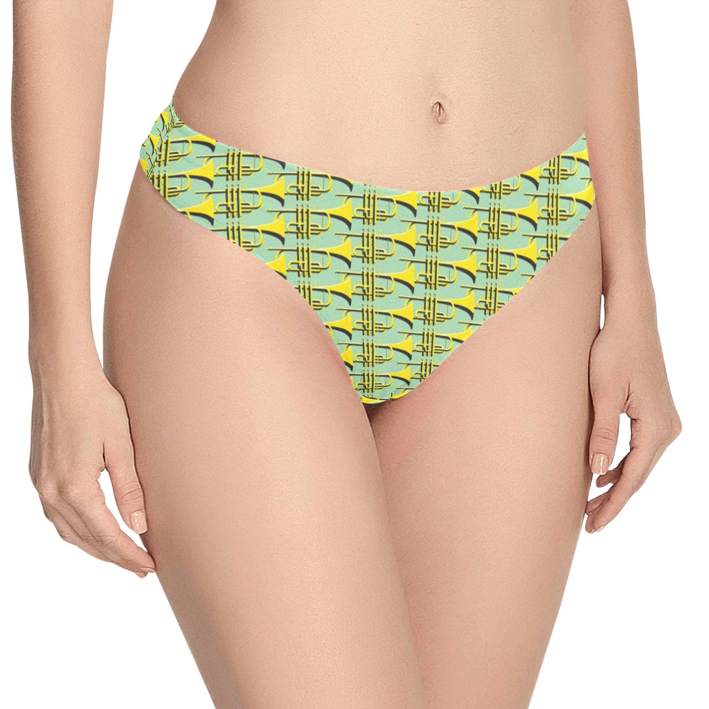 Trumpet Vintage Design Print Women's Thongs