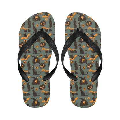 Witch Bat Halloween Print Design LKS305 Flip Flops