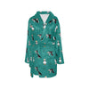 Puffin Pattern Print Design A02 Women's Fleece Robe