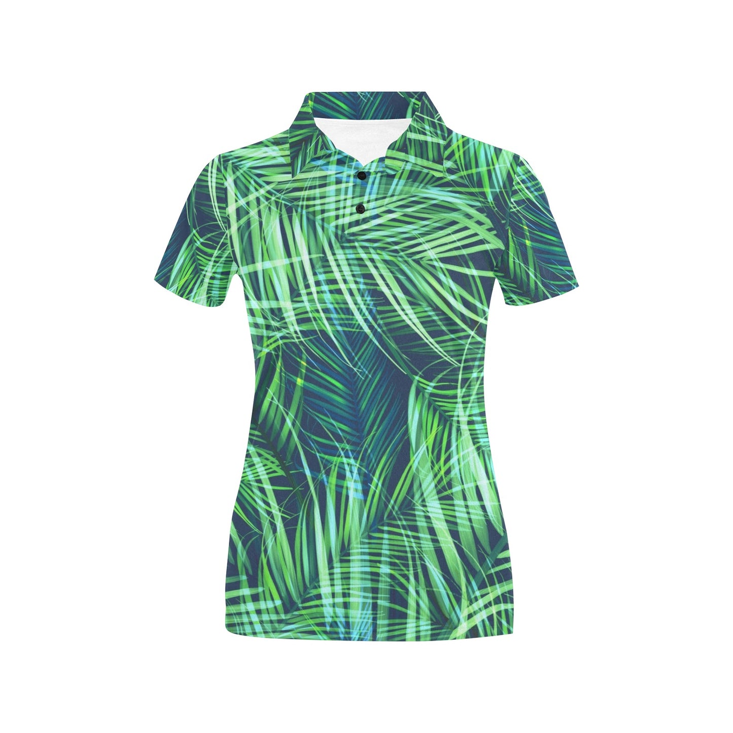 Palm Leaves Pattern Print Design PL02 Women's Polo Shirt