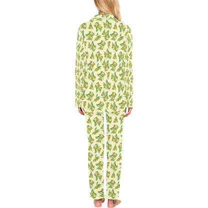 Olive Print Design LKS302 Women's Long Pajama Set