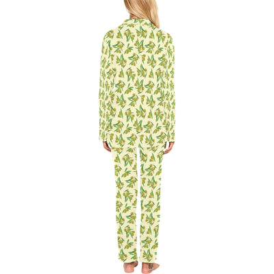 Olive Print Design LKS302 Women's Long Pajama Set