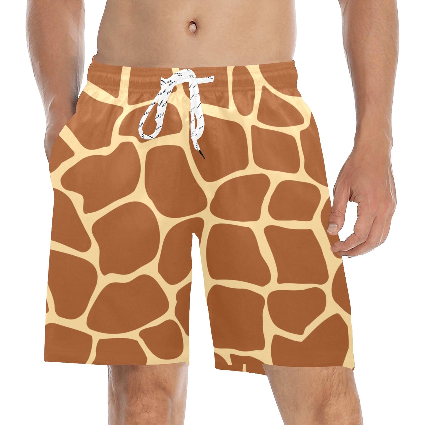 Giraffe Texture Print Men's Swim Trunks Beach Shorts