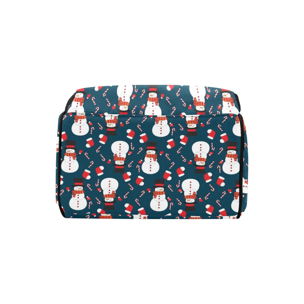 Snowman Print Design LKS301 Diaper Bag Backpack