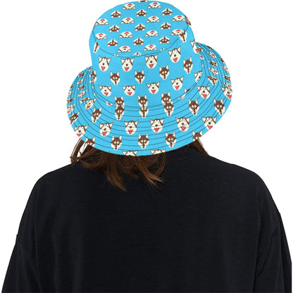 Siberian Huskies Print Design LKS306 Unisex Bucket Hat