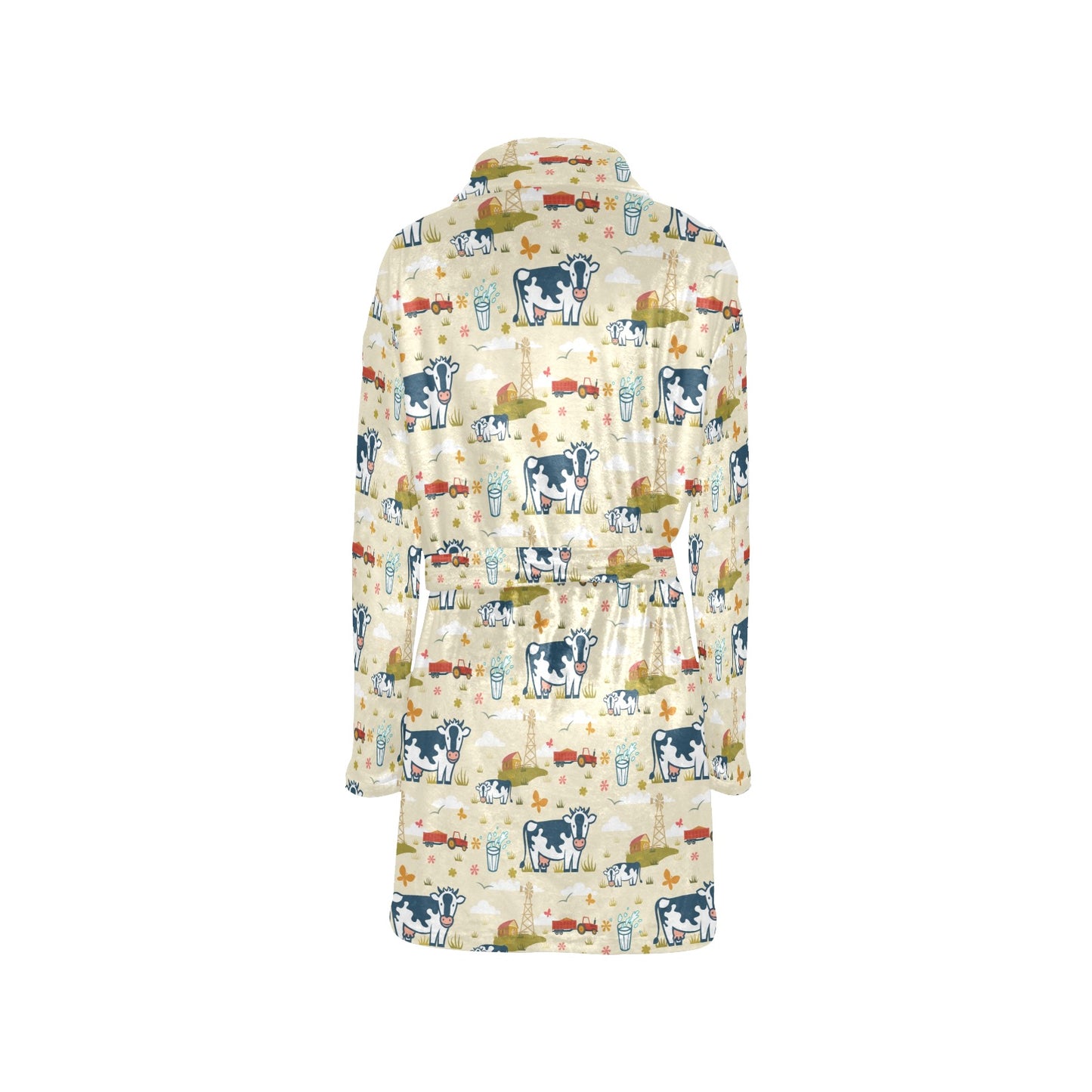 Cow Farm Design Print Women's Fleece Robe