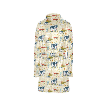 Cow Farm Design Print Women's Fleece Robe
