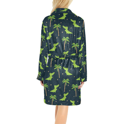 Alligator Pattern Print Design 02 Women's Fleece Robe