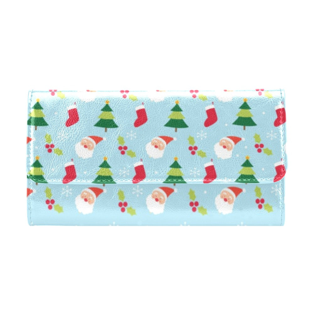 Santa Themed Print Design LKS301 Women's Trifold Wallet
