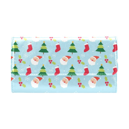 Santa Themed Print Design LKS301 Women's Trifold Wallet