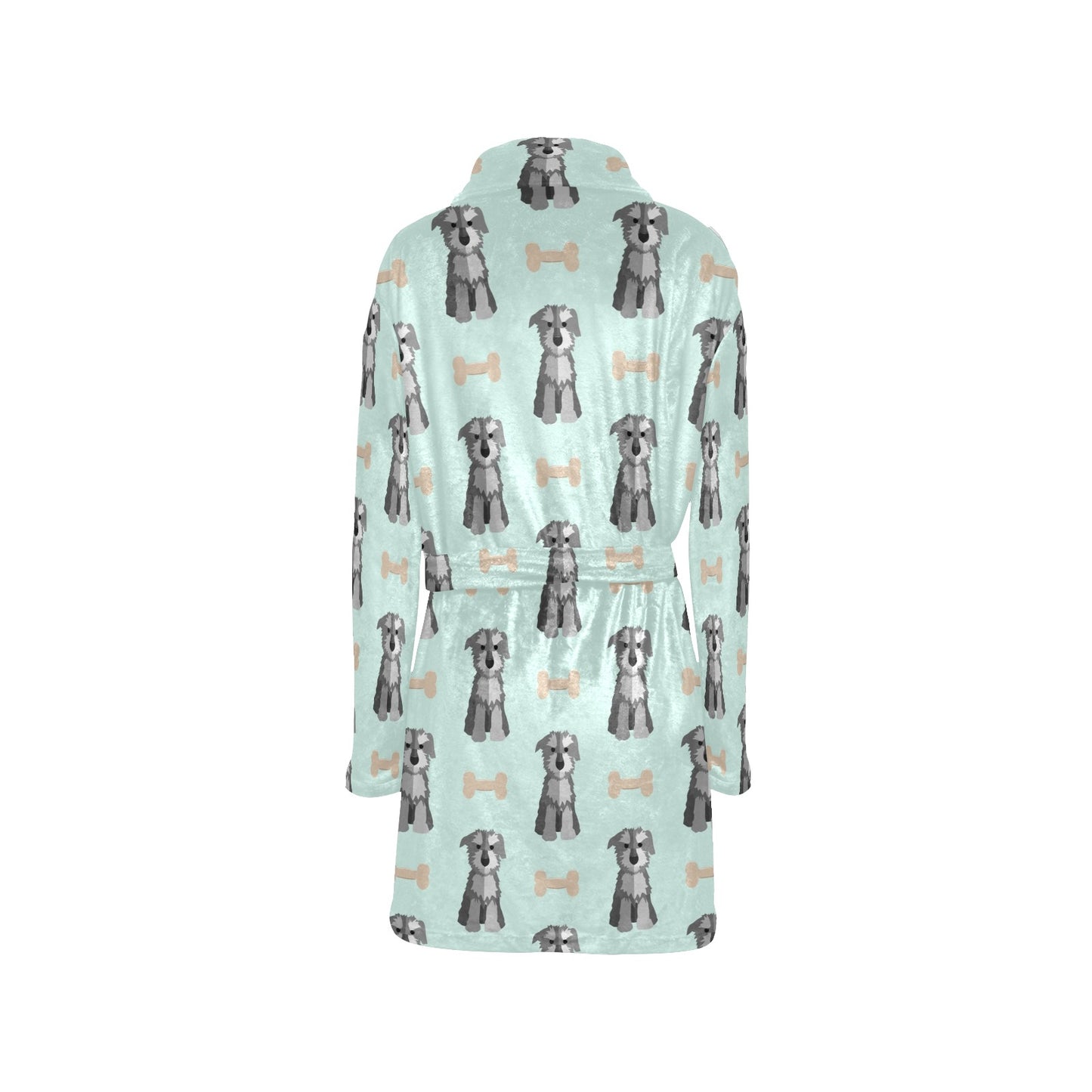 Schnauzers Pattern Print Design A03 Women's Fleece Robe