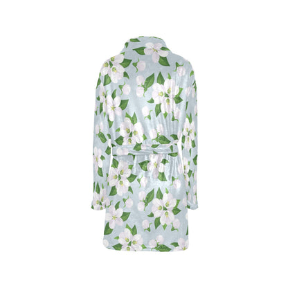 Apple blossom Pattern Print Design AB04 Women's Fleece Robe