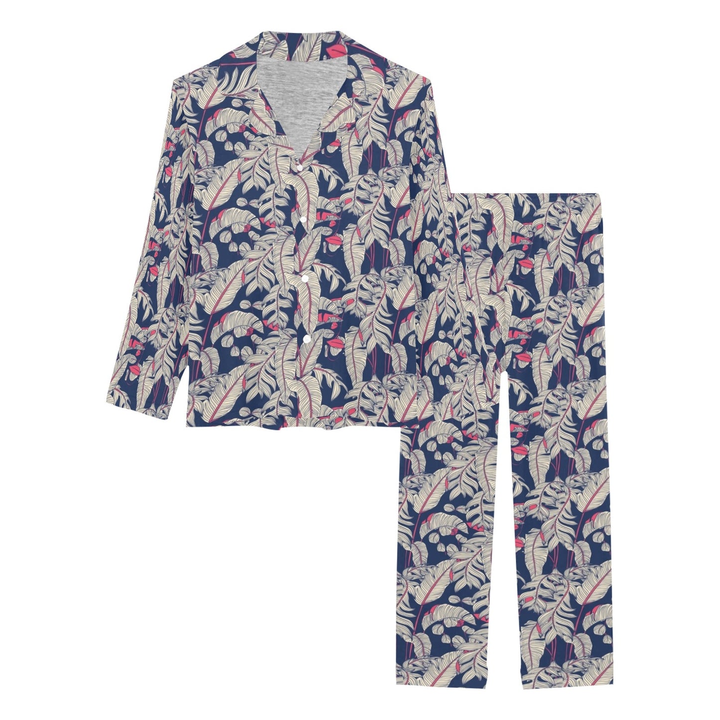 Bird Of Paradise Pattern Print Design 03 Women's Long Pajama Set