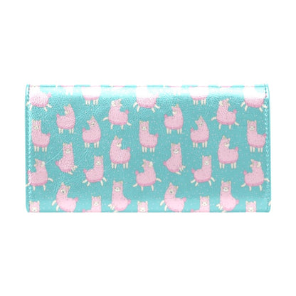 Alpaca Cartoon Design Themed Print Women's Trifold Wallet