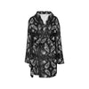 Bandana Paisley Black Print Design LKS308 Women's Fleece Robe