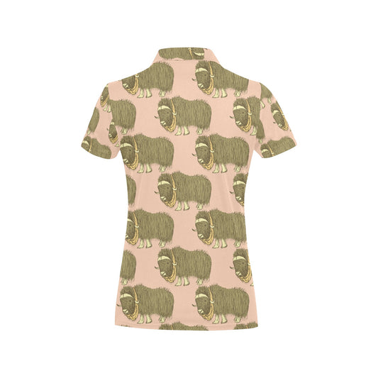 Yak Pattern Print Design 01 Women's Polo Shirt