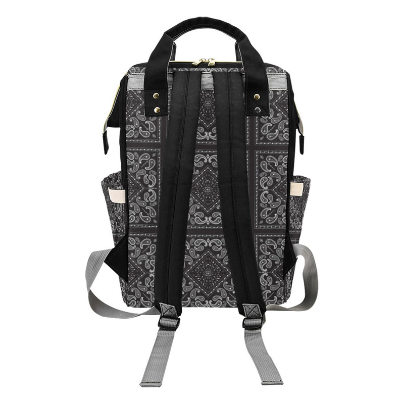 Bandana Black White Print Design LKS302 Diaper Bag Backpack