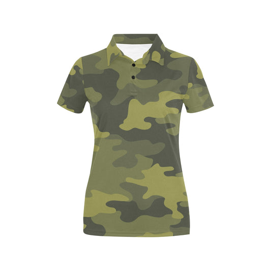Military Camouflage Pattern Print Design 02 Women's Polo Shirt