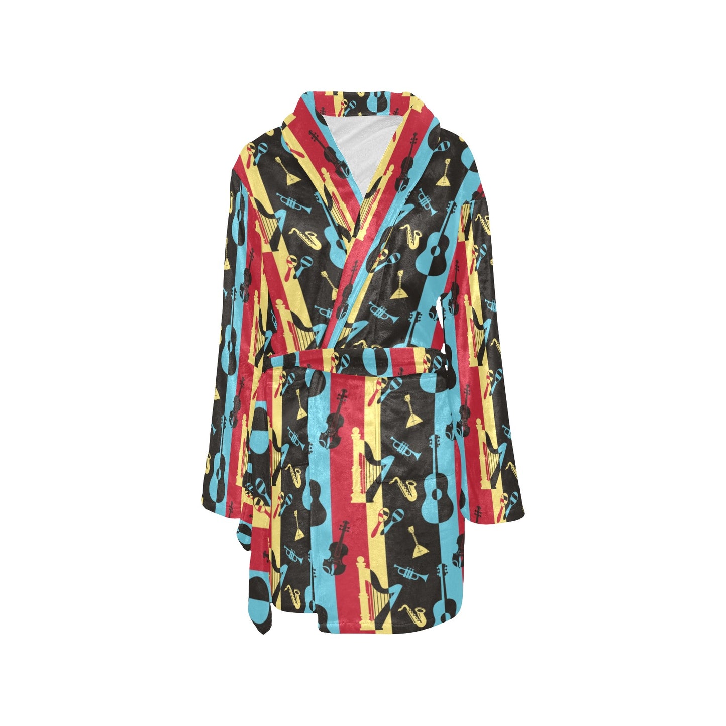 Jazz Pattern Print Design 02 Women's Fleece Robe