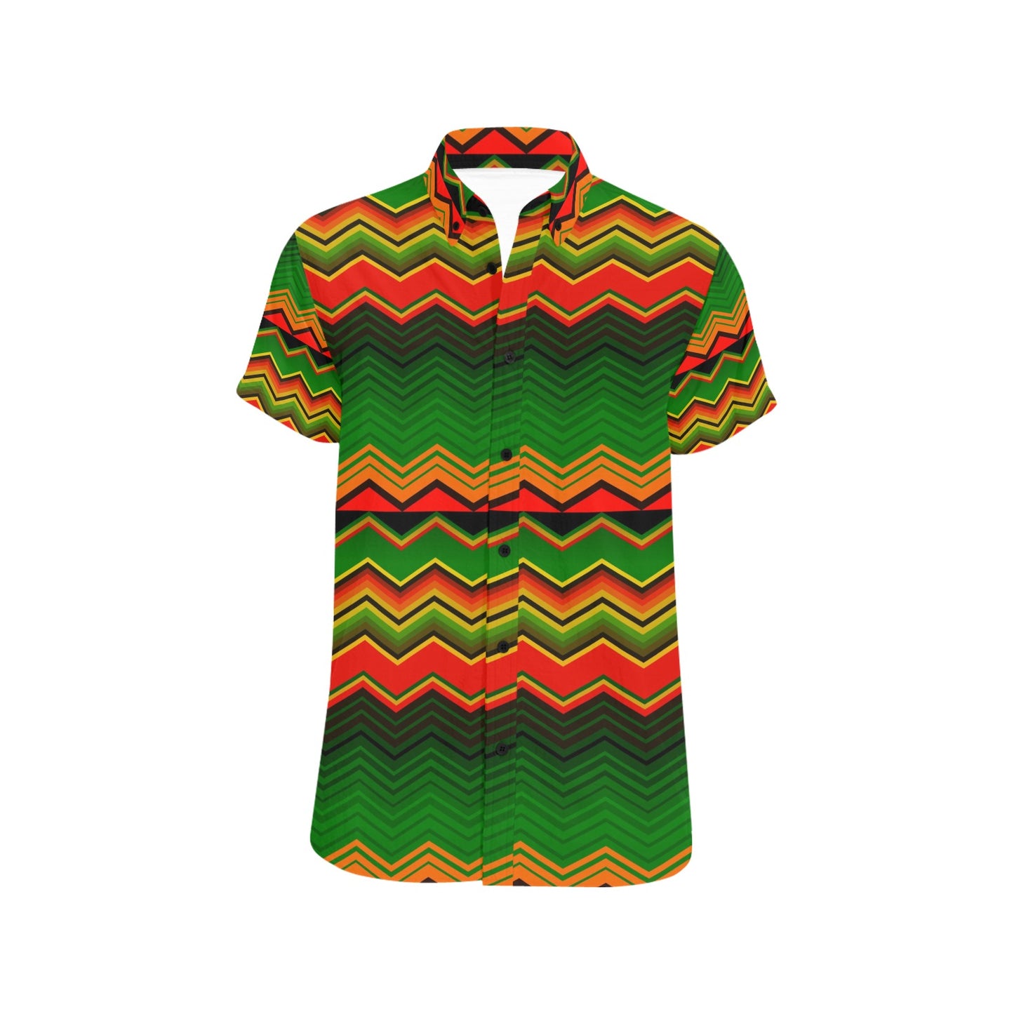 Serape Print Design LKS306 Men Short Sleeve Button Up Shirt