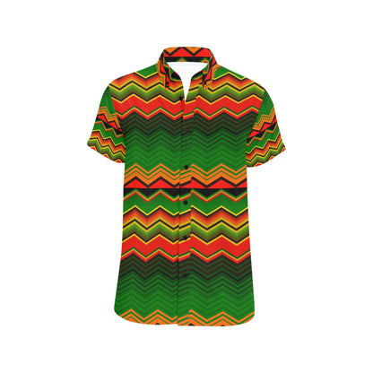 Serape Print Design LKS306 Men Short Sleeve Button Up Shirt