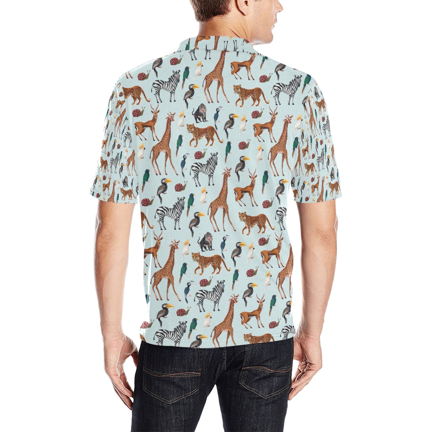 Safari Animal Print Design LKS306 Men Polo Shirt
