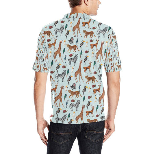 Safari Animal Print Design LKS306 Men Polo Shirt