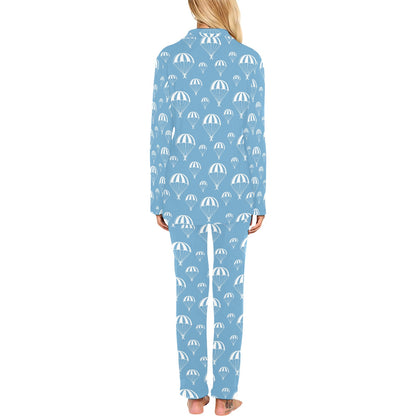 Skydiver Print Design LKS305 Women's Long Pajama Set