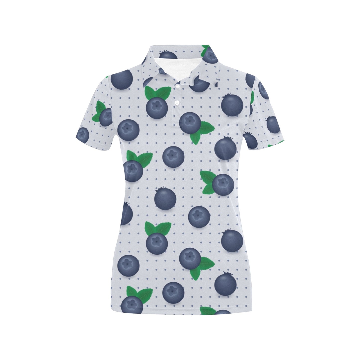 Blueberry Pattern Print Design BB02 Women's Polo Shirt