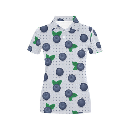 Blueberry Pattern Print Design BB02 Women's Polo Shirt
