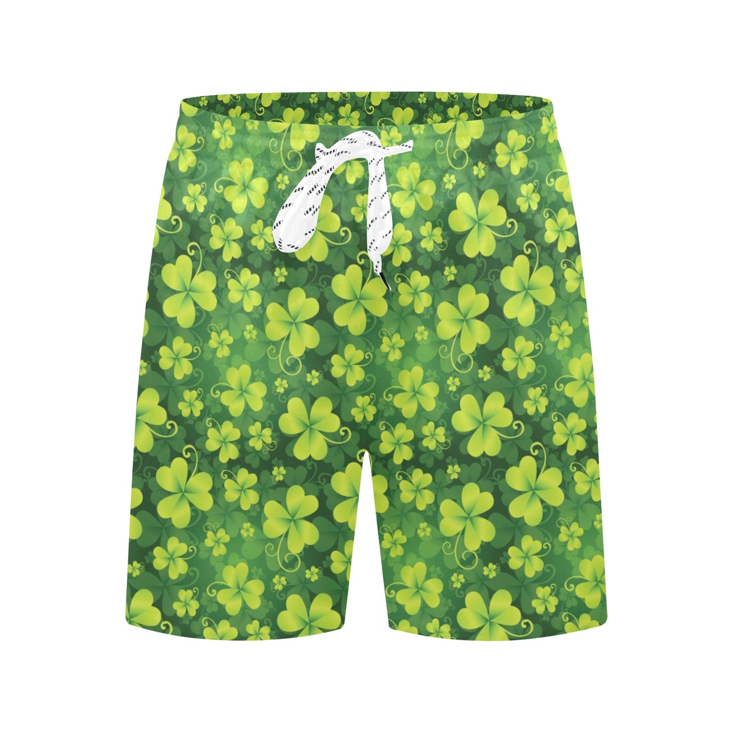 Shamrock Clover Print Men's Swim Trunks Beach Shorts