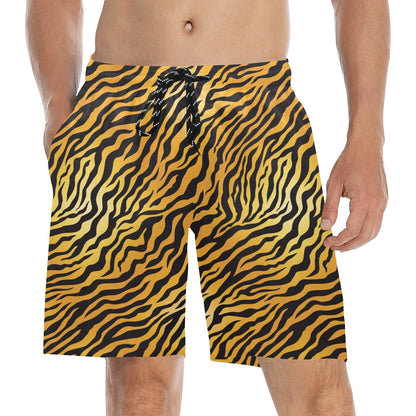 Tiger Print Design LKS302 Men's Swim Trunks Beach Shorts