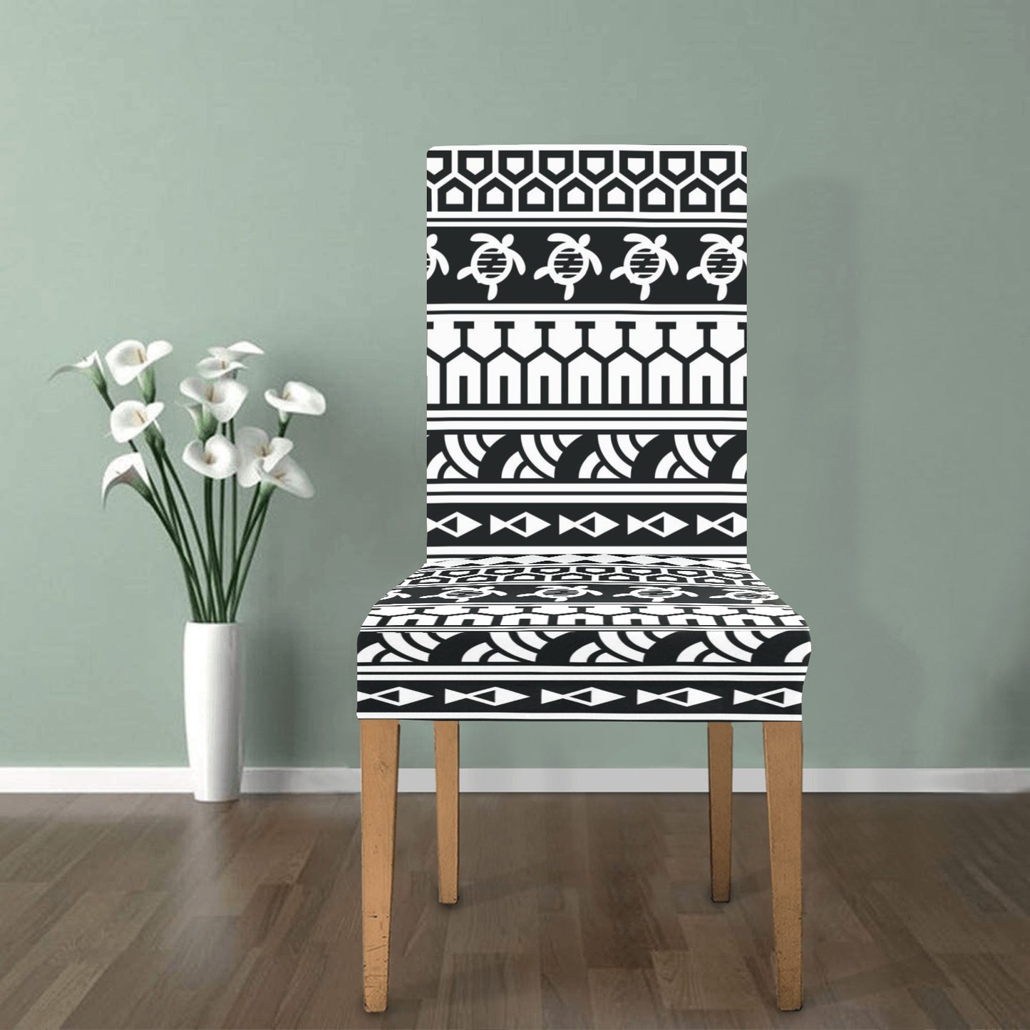 Samoan Pattern Print Design LKS303 Dining Chair Slipcover