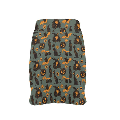 Witch Bat Halloween Print Design LKS305 17" Golf & Pickleball Skort with Pockets