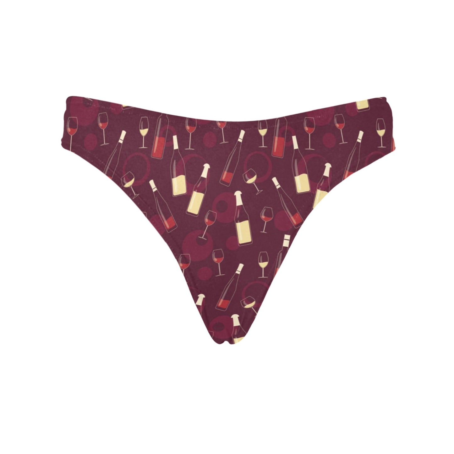 Wine Themed Pattern Print Women's Thongs