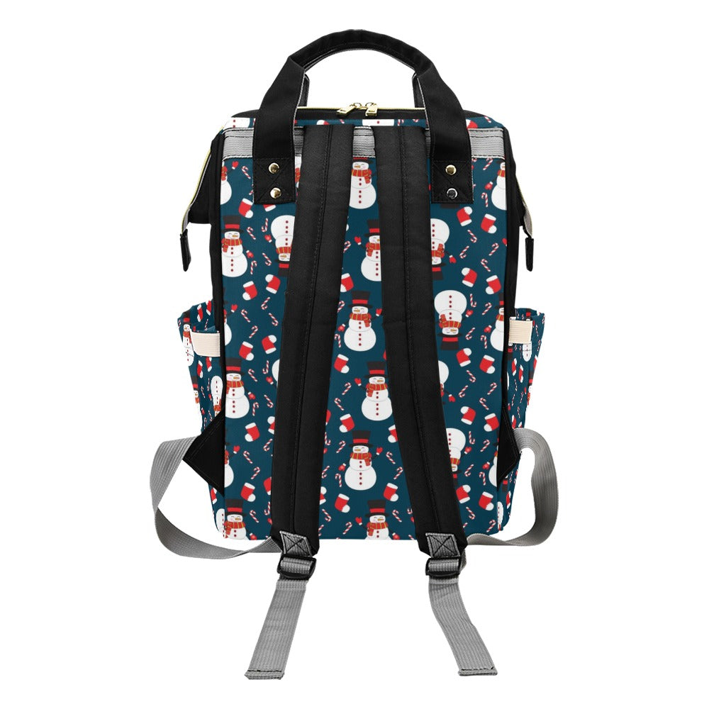 Snowman Print Design LKS301 Diaper Bag Backpack