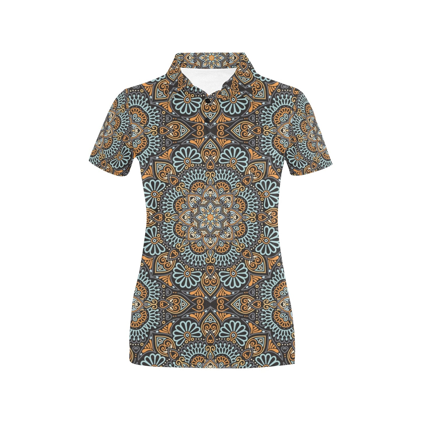 Mandala Pattern Print Design 05 Women's Polo Shirt
