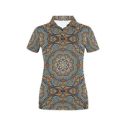 Mandala Pattern Print Design 05 Women's Polo Shirt