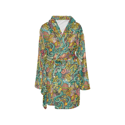 Hippie Print Design LKS302 Women's Fleece Robe