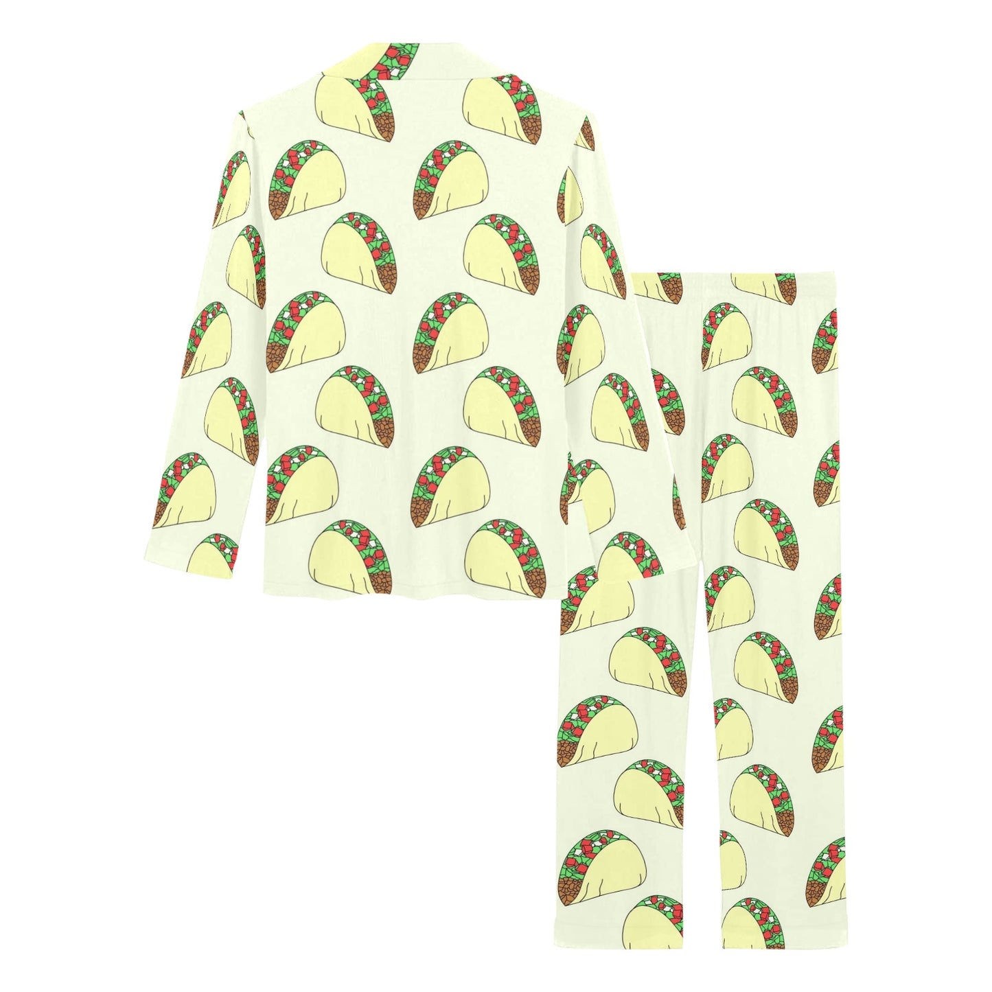 Taco Pattern Print Design TC05 Women's Long Pajama Set