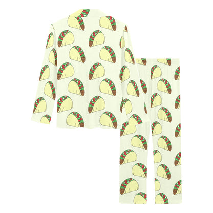 Taco Pattern Print Design TC05 Women's Long Pajama Set
