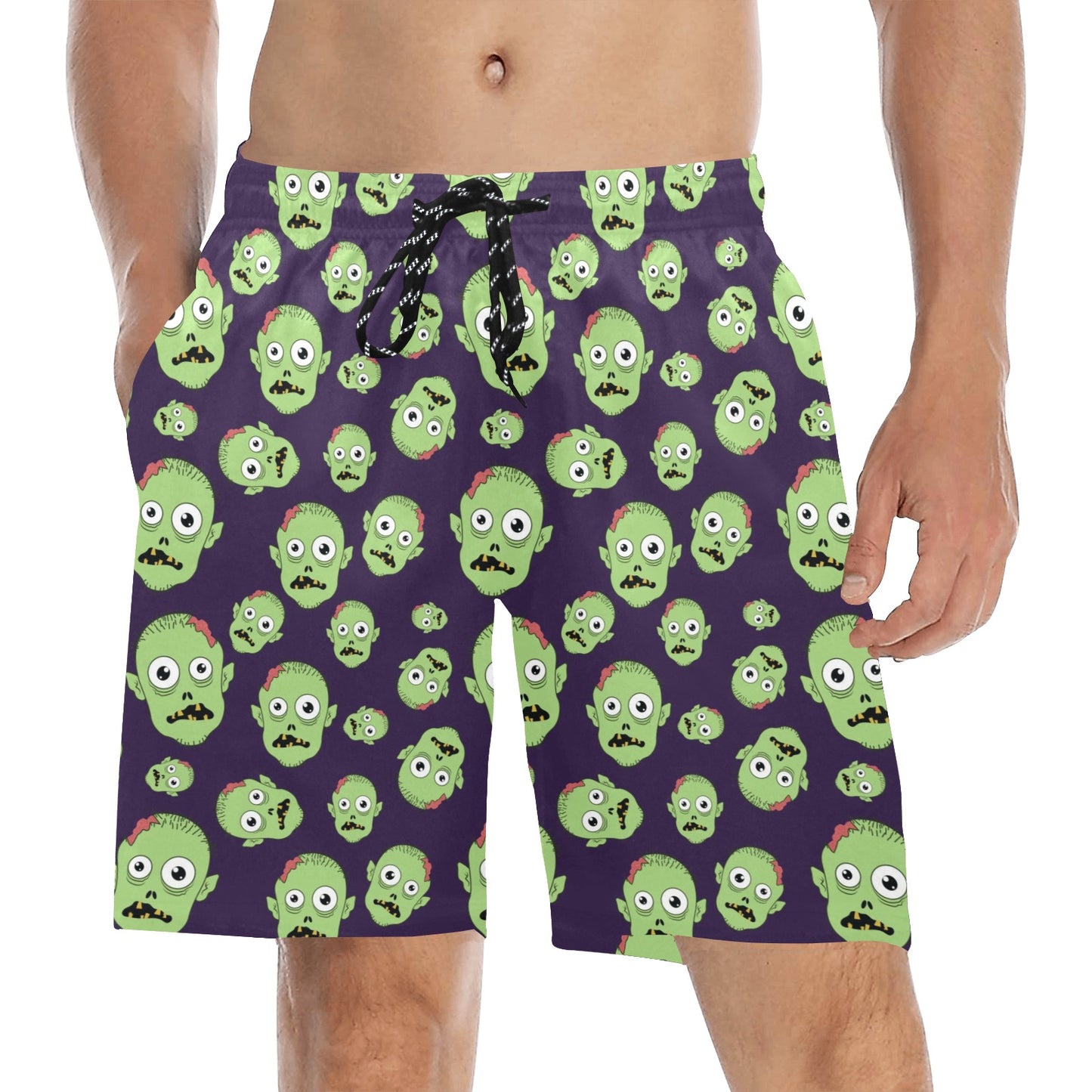 Zombie Print Design LKS303 Men's Swim Trunks Beach Shorts