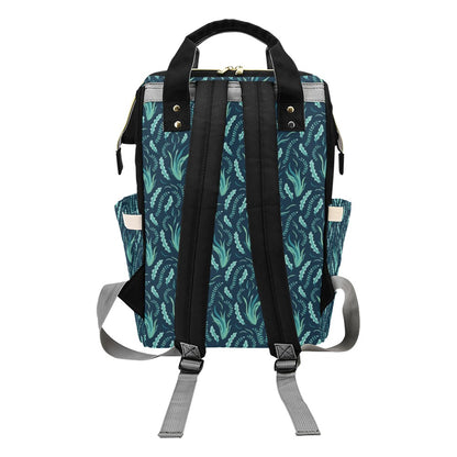 Seaweed Print Design LKS302 Diaper Bag Backpack