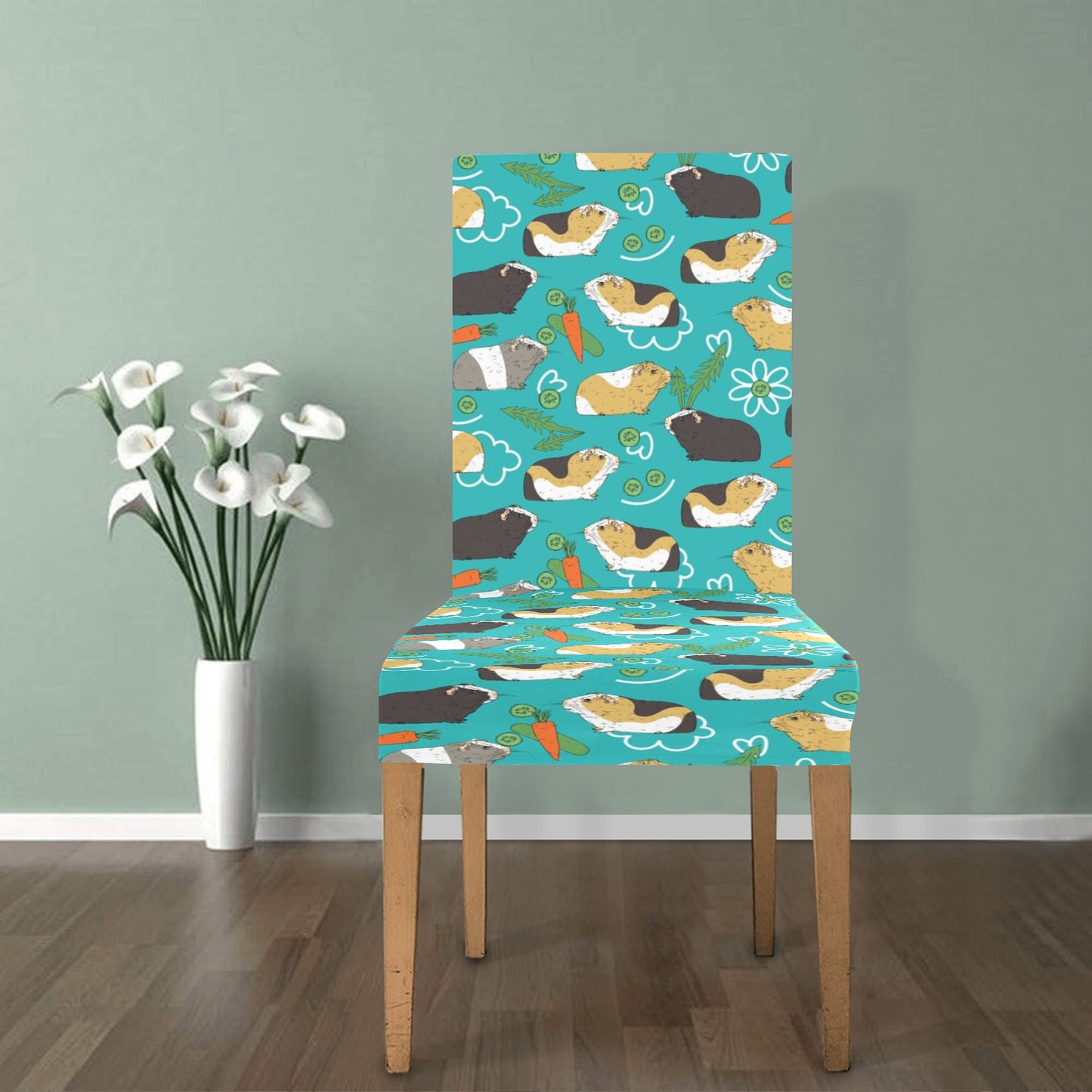 Guinea Pig Print Design LKS402 Dining Chair Slipcover